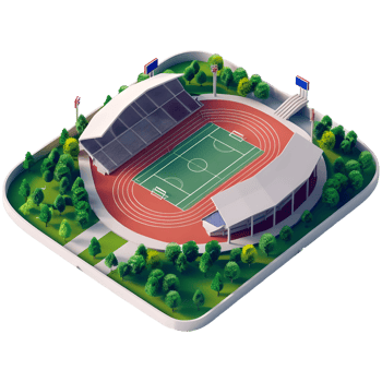AI generated 3D Rendering of a Isometric Stadium on Transparent Background - Ai Generated png