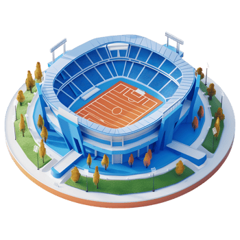 AI generated 3D Rendering of a Isometric Stadium on Transparent Background - Ai Generated png