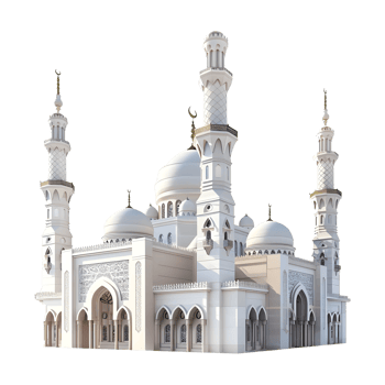 AI generated 3D Rendering of a Islamic Mosque on Transparent Background - Ai Generated png