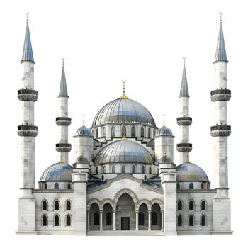 AI generated 3D Rendering of a Islamic Mosque on Transparent Background - Ai Generated png