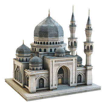 AI generated 3D Rendering of a Islamic Mosque on Transparent Background - Ai Generated png