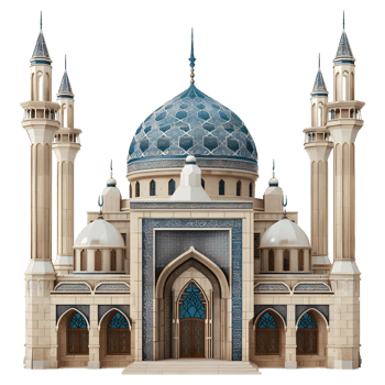 AI generated 3D Rendering of a Islamic Mosque on Transparent Background - Ai Generated png
