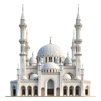 AI generated 3D Rendering of a Islamic Mosque on Transparent Background - Ai Generated png