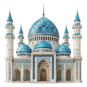 AI generated 3D Rendering of a Islamic Mosque on Transparent Background - Ai Generated png