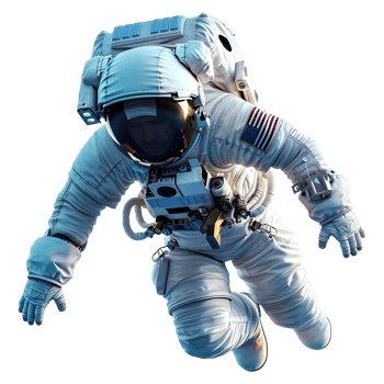 AI generated 3D Rendering of a Astronaut in Space on Transparent Background - Ai Generated png