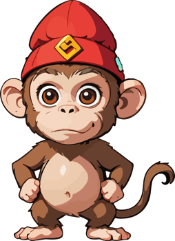 AI generated Cute Monkey wear Hat Costume Character png
