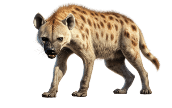 AI generated Hyena Portrait On Transparent Background. png