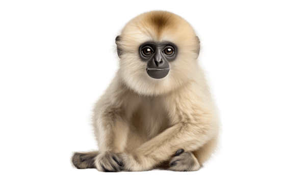 AI generated Lar Gibbon On Transparent Background. png