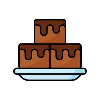 brownies icon vector design template in white background