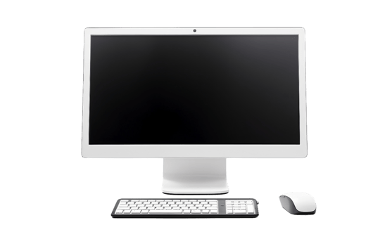 AI generated Neon Matrix Workstation On Transparent Background png