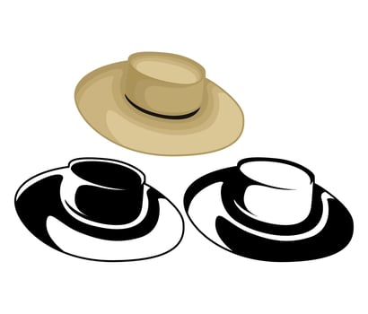 set chupalla hat icon vector illustration
