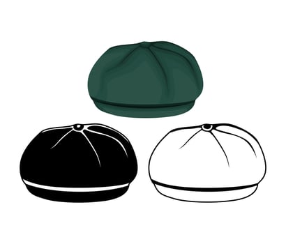 set baggy green cap icon vector illustration