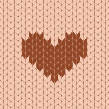 Knitted heart seamless pattern vector illustration