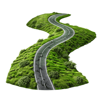 AI generated Road journey path isolated on transparent background png
