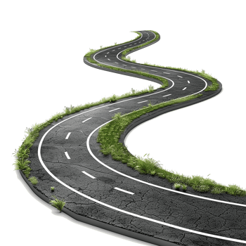 AI generated Road journey path isolated on transparent background png