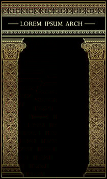 Classic antique gold vintage luxurious arch frame vector