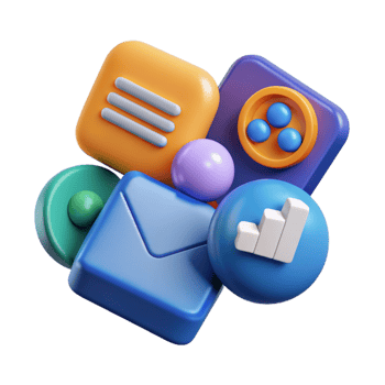 3D Social media platform, online social communication applications concept, social network Icons trendy design for social media advertising. png