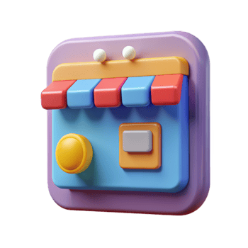 Online shopping concept in minimal 3D illustration, shop purchase basket retail store on ecommerce png