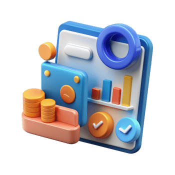3d Online marketing, financial report chart, data analysis, and web development concept. png
