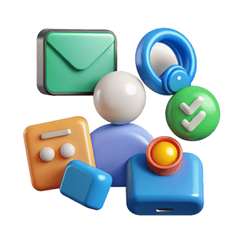 3D Social media platform, online social communication applications concept, social network Icons trendy design for social media advertising. png