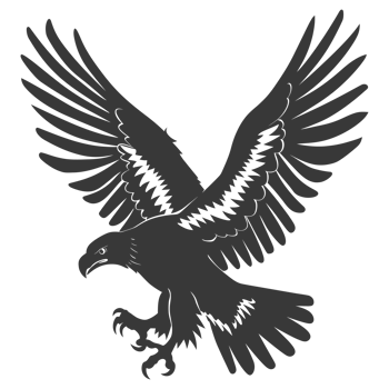 AI generated Silhouette eagle animal black color only full body png