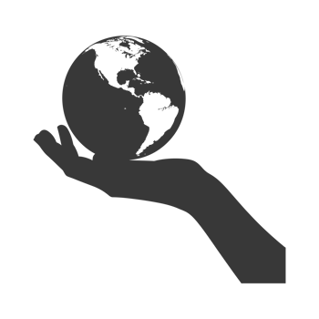 AI generated Silhouette hand holding earth black color only earth day celebration png