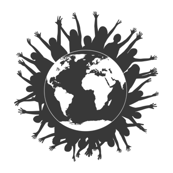 AI generated Silhouette illustration for celebrating international earth day black color only png