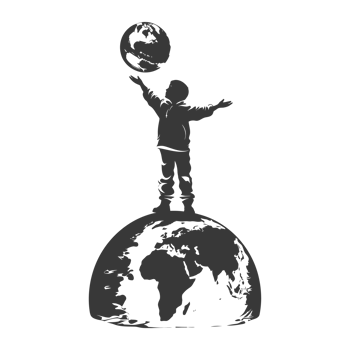 AI generated Silhouette illustration for celebrating international earth day black color only png
