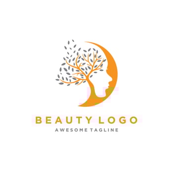 Natural beauty skin care Women Vector Logo template