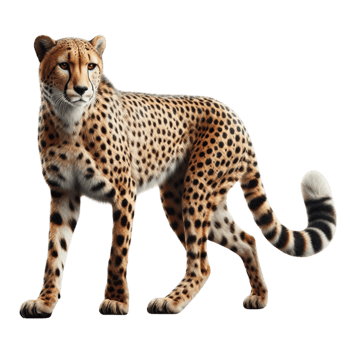 AI generated Stealthy Cheetah Silhouette - Striking Pose in Transparent Frame png