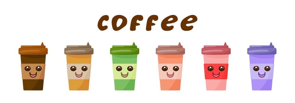 Coffee business banner on a white background, vector flat illustration