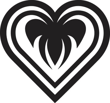Vintage heart logo in modern minimal style vector