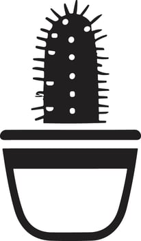 cactus tree logo in modern minimal style vector