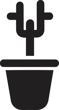 cactus tree logo in modern minimal style vector