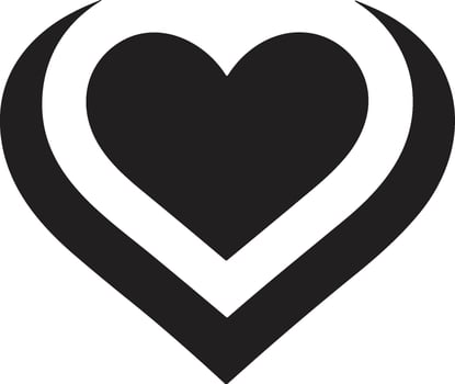 Vintage heart logo in modern minimal style vector