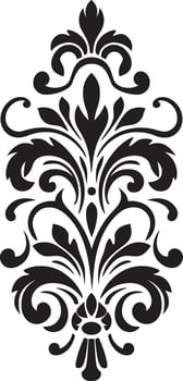 Intricate Charm Decorative Minimalistic Detail Black Ornament vector