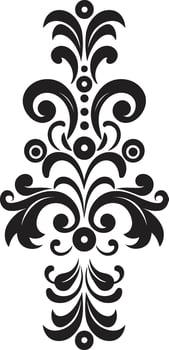 Artistic Grace Decorative Delicate Scrolls Black Emblem vector