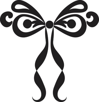 Stylish Ribbon Patterns Decorative Black Chic Ribbon Elegance Black Emblem vector