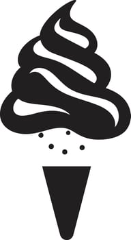 Swirled Elegance Ice Cream Emblem Frosty Temptation Black Cone Treat vector