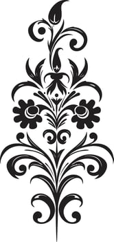 Timeless Finesse Black Deco Element Opulent Detailing Filigree vector