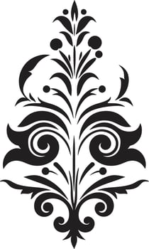 Victorian Elegance Filigree Emblem Intricate Patterns Black Emblem vector