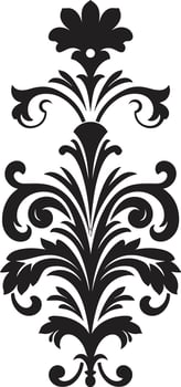 Delicate Scrolls Vintage Emblem Design Antique Mastery Black Logo Filigree vector