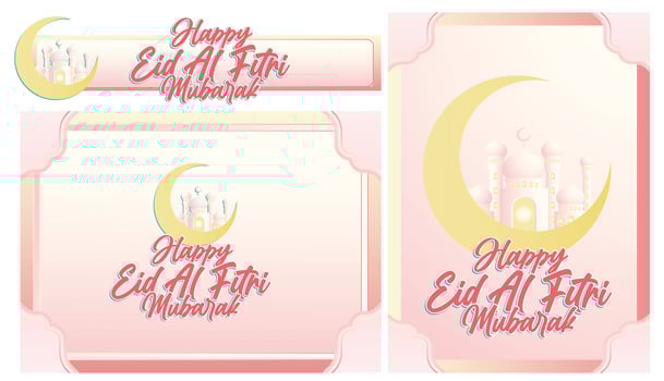 isolated calligraphy of happy eid mubarak vector