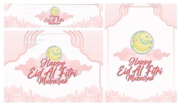 isolated calligraphy of happy eid mubarak vector