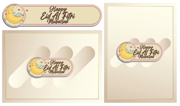 isolated calligraphy of happy eid mubarak vector