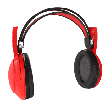 headphones red isolated on transparent png