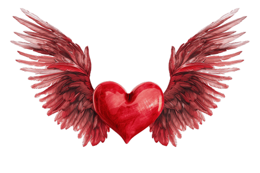 AI generated Heart with Wings png