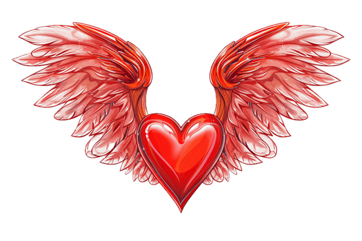 AI generated Heart with Wings png