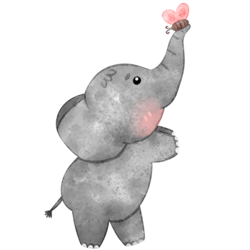 Cute baby elephant, watercolor style, animal, elephant png