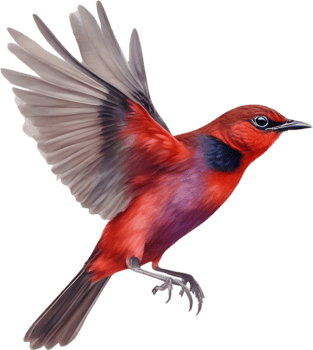 AI generated Watercolor painting of crimson chat bird. png